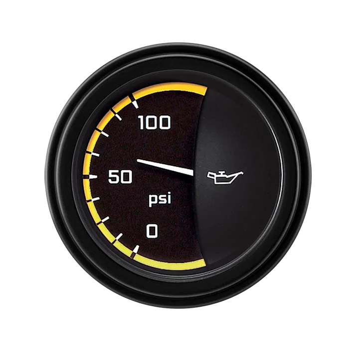 AutoCross Yellow 2-1/8" Oil Pressure Gauge