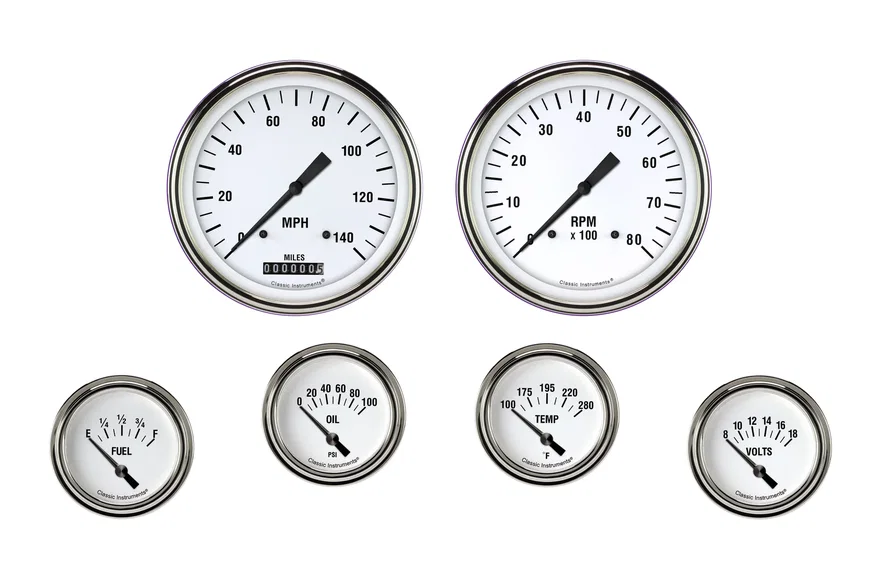 White Hot Six Gauge Set