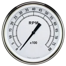 White 5" Tachometer Gauge (8000 RPM) image 1