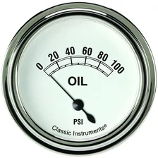 White 2-5/8" Oil Pressure Gauge image 1