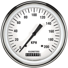White Hot 5" Speedometer Gauge (200 KPH) image 1