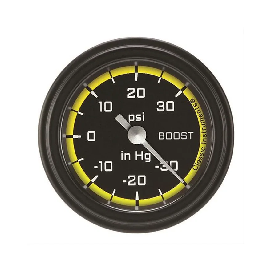 Autocross Yellow 2-1/8" Boost/Vacuum Gauge