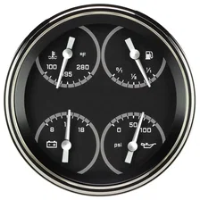 AutoCross Gray 5" Quad Gauge (240-33 Ohm) image 1