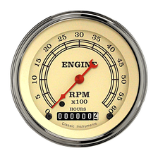 Vintage 3" Hourmeter Tachometer Gauge (6000 RPM) image 1