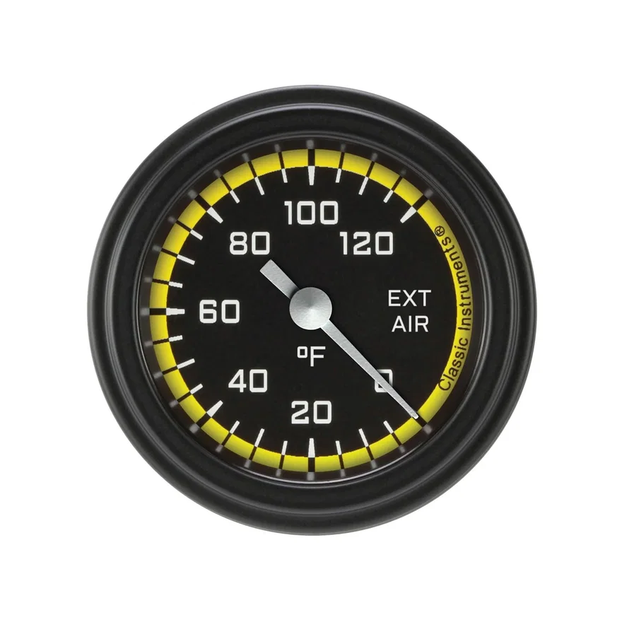 Autocross Yellow 2-1/8" External Air Tempature Gauge