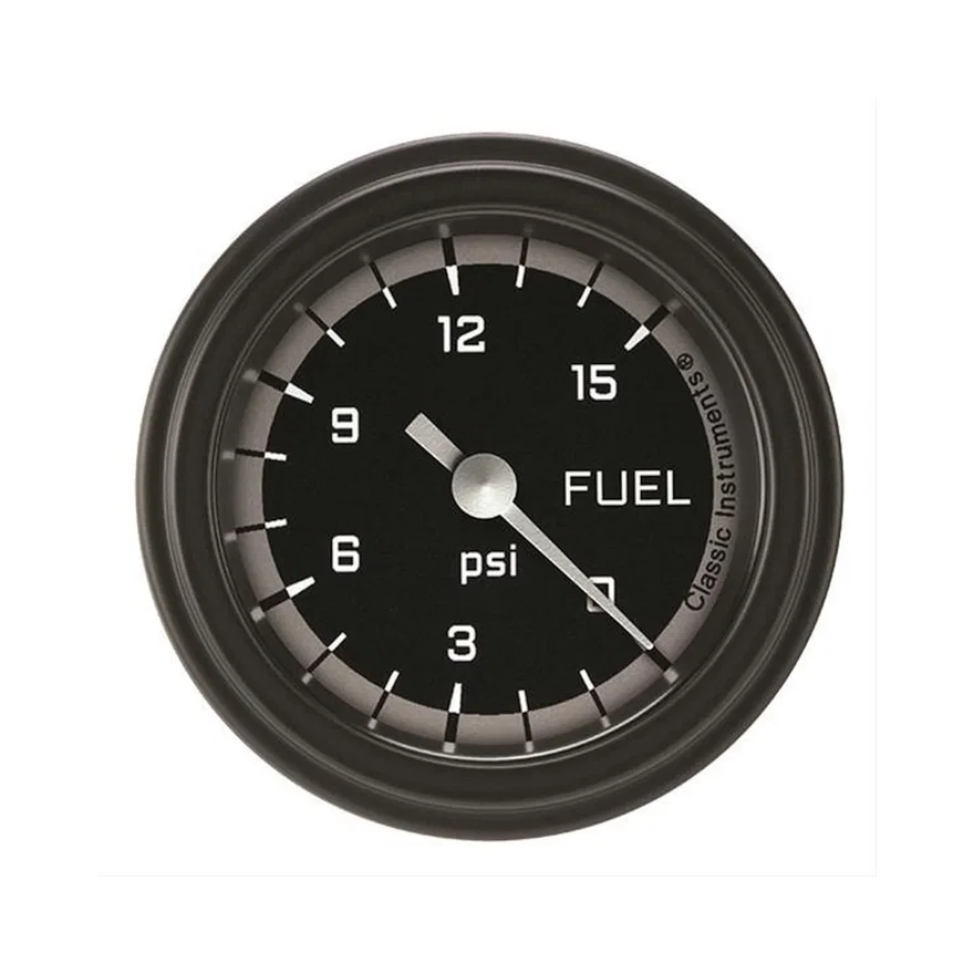 Autocross Gray 2-1/8" Fuel Pressure Gauge (15 PSI)