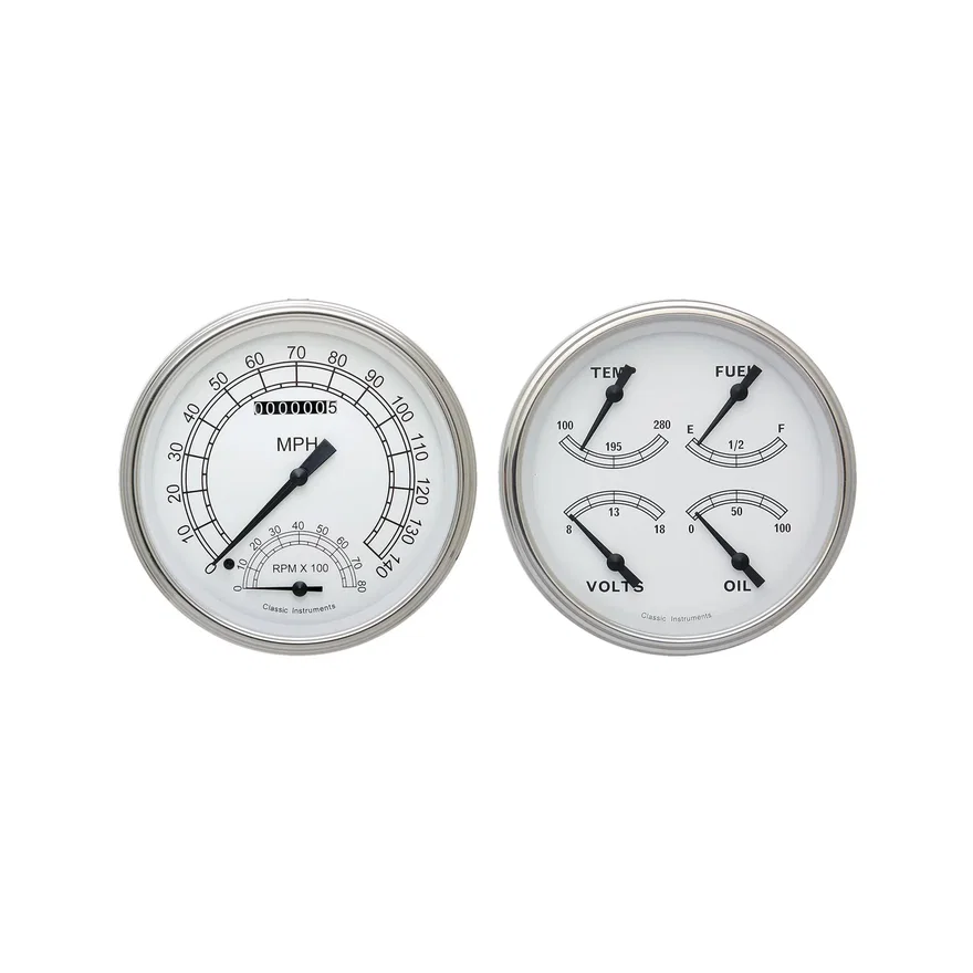 White Two Gauge Set