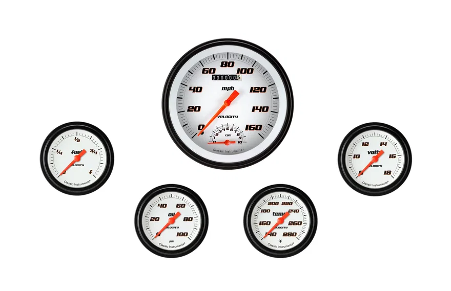 Velocity White Five Gauge Set