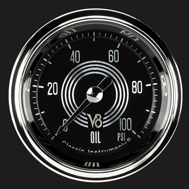 V8 Speedster 2-1/8" Oil Pressure Gauge