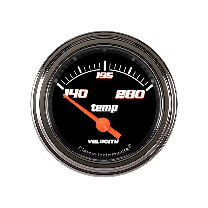 Velocity Black 2-1/8" Water Temperature Gauge