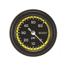 Autocross Yellow 2-1/8" Boost Gauge (60 PSI) image 1