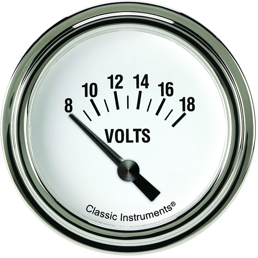 White Hot 2-5/8" Volt Gauge