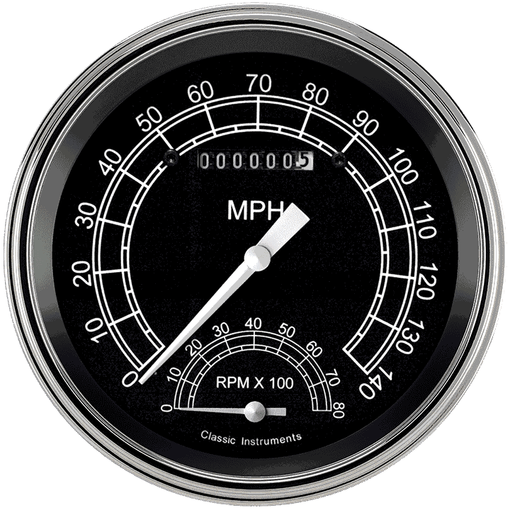 Traditional 5" Speedtachular Speedometer Gauge