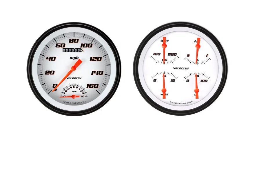 Velocity White Two Gauge Set