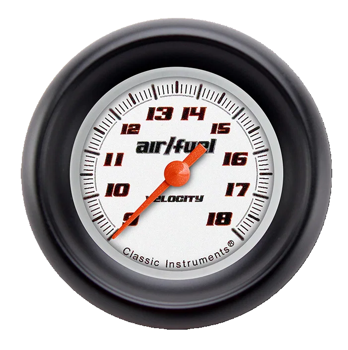 Velocity White 2-1/8" Air Fuel Ratio Gauge