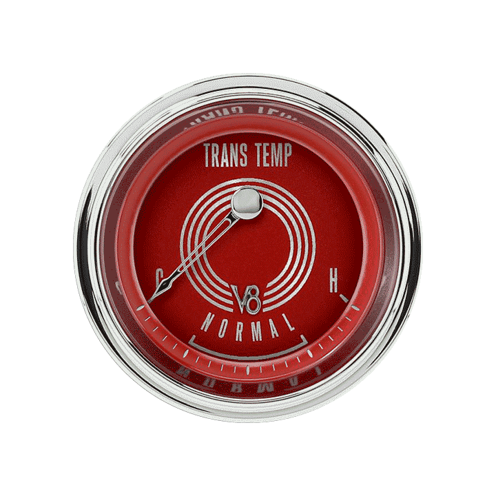 V8 Red Steelie 2-1/8" Transmission Temperature Gauge