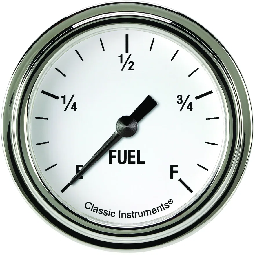White Hot 2-5/8" Fuel Level Gauge