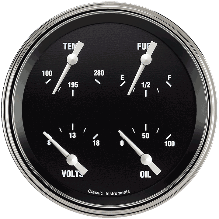 Hot Rod 4-5/8" Quad Gauge