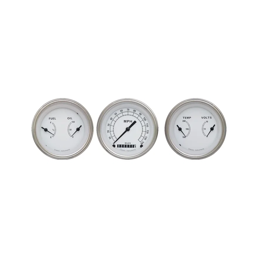 White 3" Speedo/2 Duals-GM