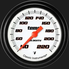 Velocity White 2-5/8" Stock Eliminator Tempature Gauge image 1