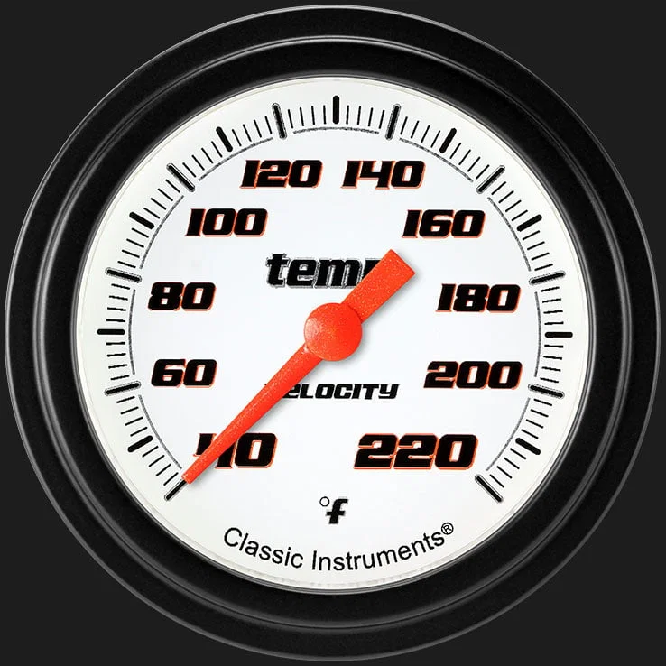 Velocity White 2-5/8" Stock Eliminator Tempature Gauge