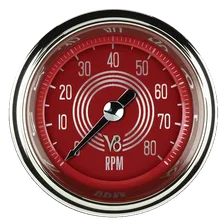 V8 Red Steelie 2-1/8" Tachometer Gauge image 1