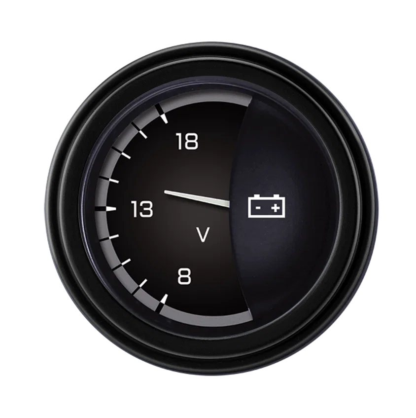AutoCross Gray 2-1/8" Volt Gauge