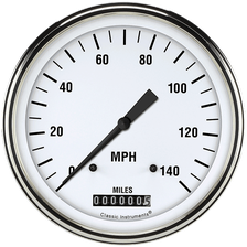 White Hot 5" Speedometer Gauge (140 MPH) image 1