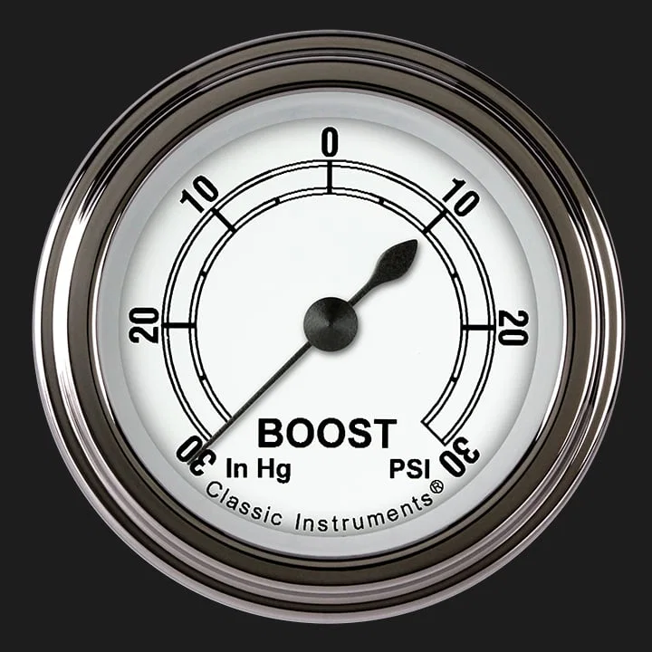 White 2-1/8" Boost/Vac Gauge