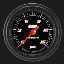 Velocity Black 2-1/8" Fuel Pressure Gauge (15 PSI) image 1