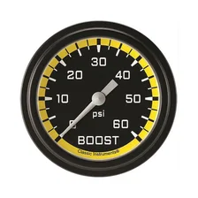 Autocross Yellow 2-5/8" Boost Gauge (60 PSI) image 1