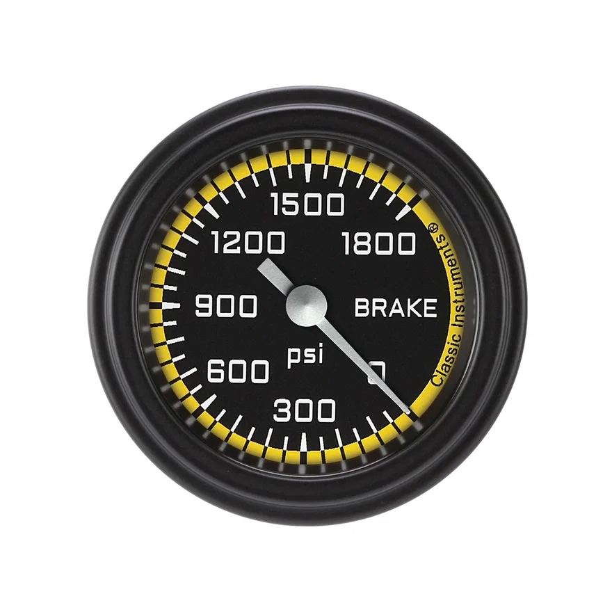 AutoCross Yellow 2-1/8" Brake Pressure Gauge