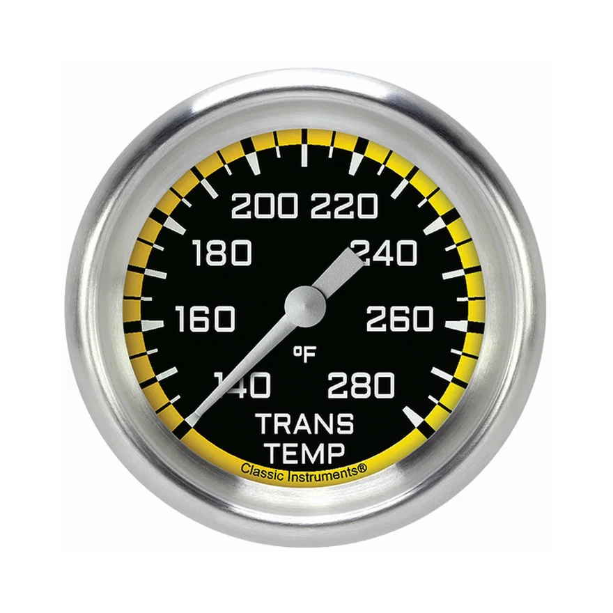 Autocross Yellow 2-5/8" Transmission Temperature Gauge