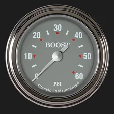 Silver Gray 2-1/8" Boost Gauge (60 PSI) image 1