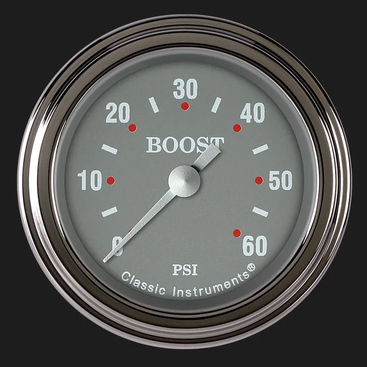 Silver Gray 2-1/8" Boost Gauge (60 PSI)