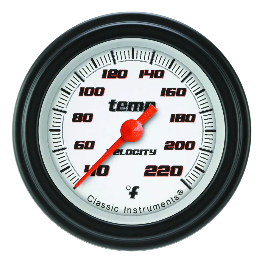 Velocity White 2-1/8" Stock Eliminator Tempature Gauge