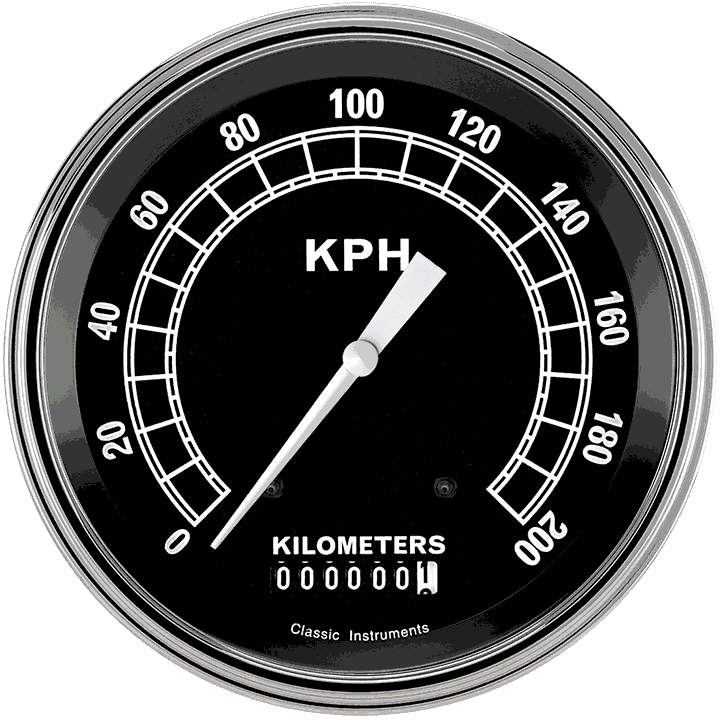 Traditional 5" Speedometer Gauge (200 KPH)