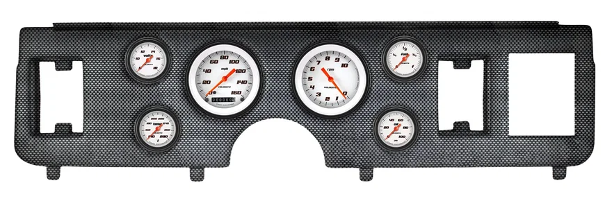 1979-86 Mustang Velocity White Full Sweep 6 Gauge Set Ford