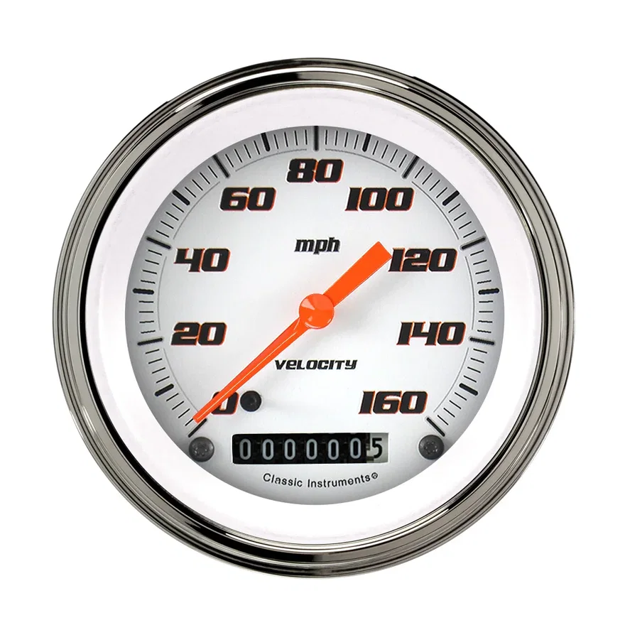 Velocity White 3" Speedometer Gauge (160 MPH)