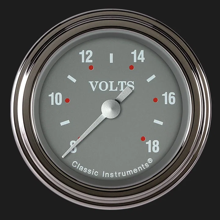 Silver Gray 2-1/8" Volt Gauge