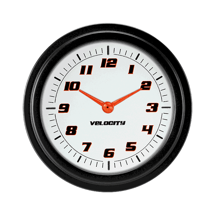 Velocity White 2-5/8" Clock