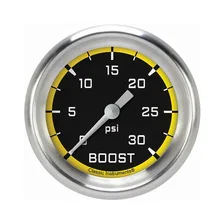 Autocross Yellow 2-5/8" Boost Gauge (30 PSI) image 1