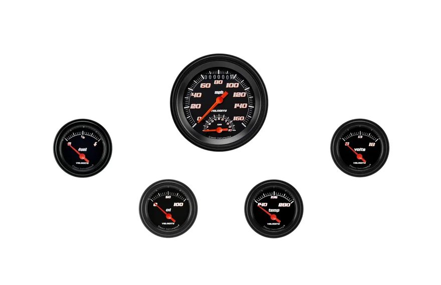 Velocity Black Five Gauge Set
