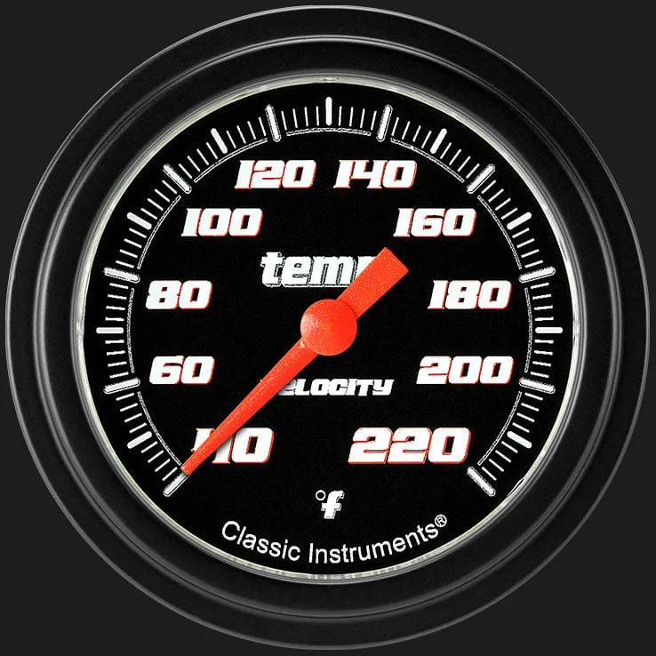 Velocity Black 2-5/8" Stock Eliminator Tempature Gauge
