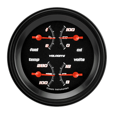 Velocity Black 3-3/8" Quad Gauge image 1