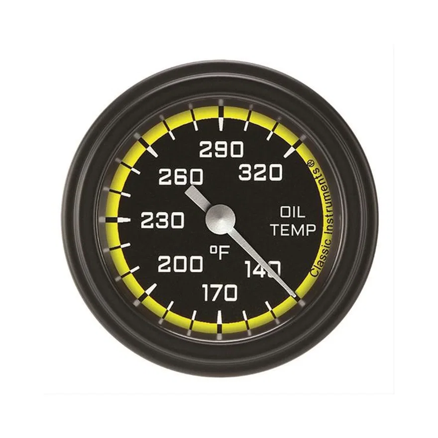 Autocross Yellow 2-1/8" Oil Temperature Gauge