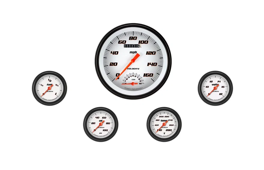 Velocity White Five Gauge Set