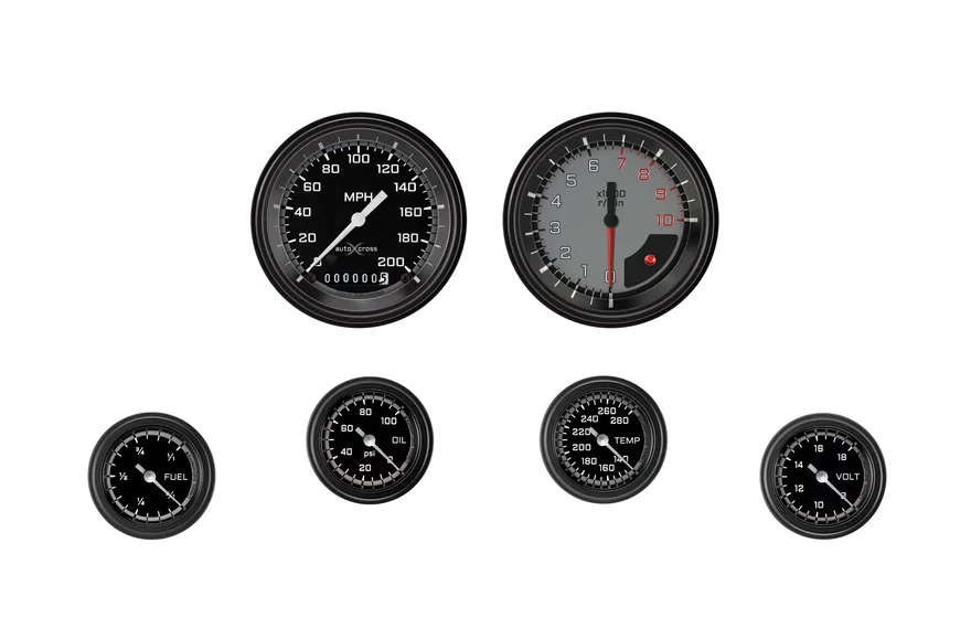 AutoCross Gray Six Gauge Set
