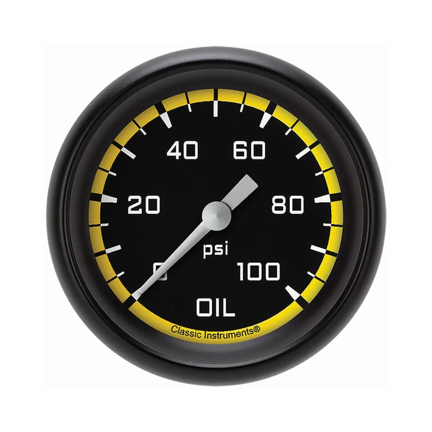 Autocross Yellow 2-5/8" Oil Pressure Gauge