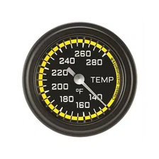 AutoCross Yellow 2-1/8" Full Sweep Water Temp Gauge image 1